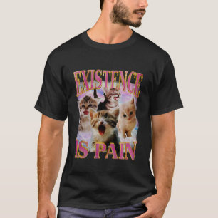 Camiseta La existencia es dolor Gato aullando sin control M