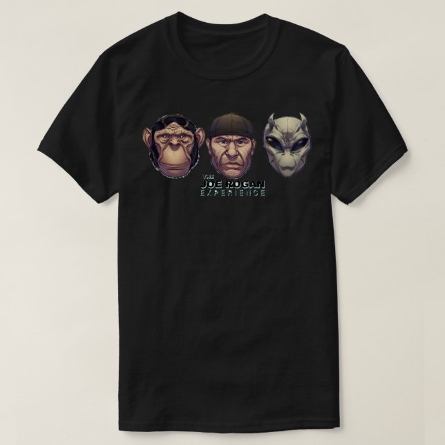 Camiseta La experiencia de Joe Rogan mostrando al mono y al (Diseño del anverso)