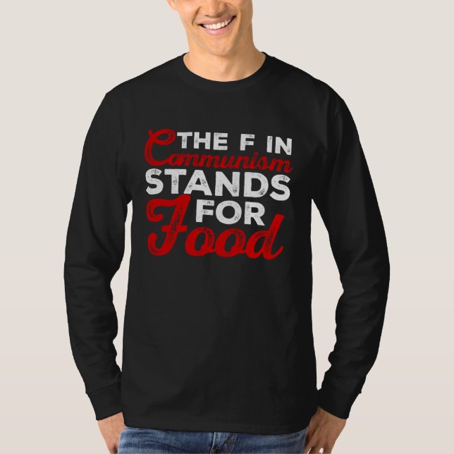 Camiseta la f del comunismo es de comida Sarcástico 1 (Anverso)