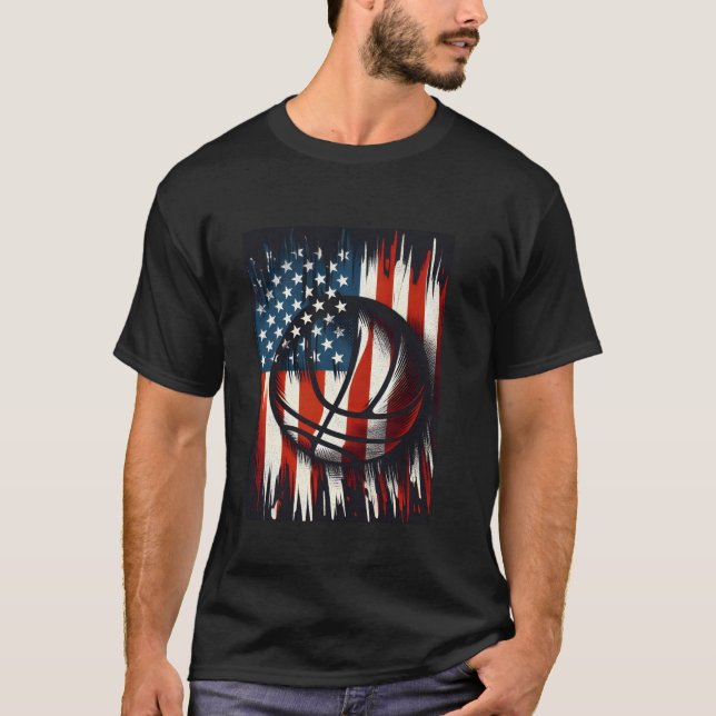 Camiseta La familia All American Day 4 de julio y baloncest (Anverso)