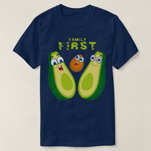 Camiseta La familia de aguacates de aguacates de aguacate (Diseño del anverso)