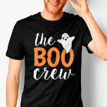 Camiseta La familia de Boo Crew Naranja Halloween<br><div class="desc">El diseño moderno de las camisas de Halloween combina el texto "The Boo Crew" con letras en naranja y en blanco con un acento fantasma. Orden por cada miembro de su tripulación.</div>