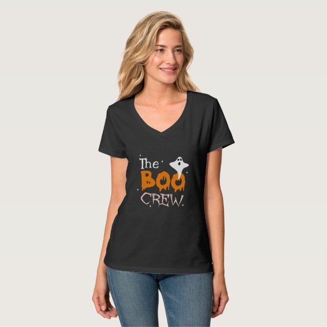 Camiseta La familia de Boo Crew Naranja Halloween (Anverso completo)