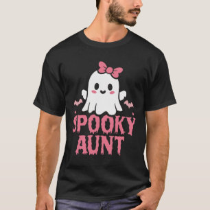 Camiseta La familia de la tía guapa rosada, fantasma blanco