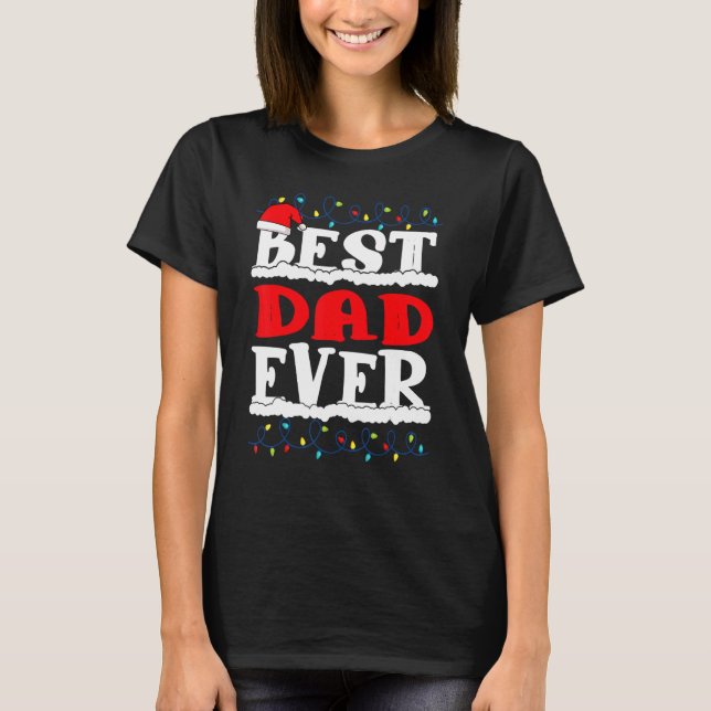 Camiseta La familia de los mejores Navidades de papá alumbr (Anverso)