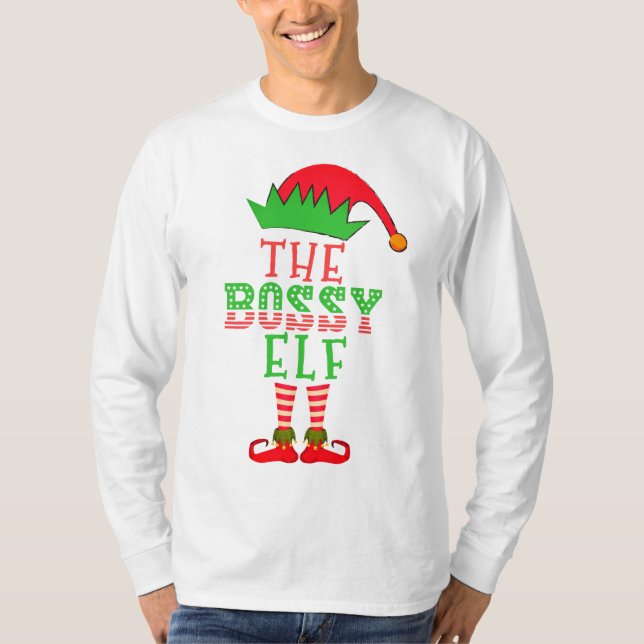 Camiseta La familia de los Navidades de los Elfos Bossy coi (Anverso)