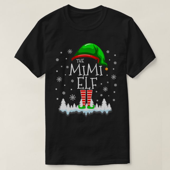 Camiseta La familia de los Navidades Mimi Elf que cotejan p (Diseño del anverso)
