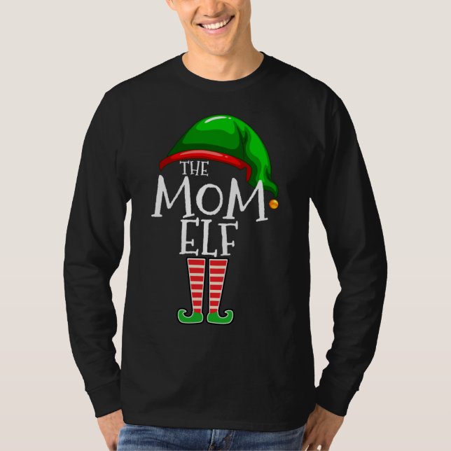 Camiseta La familia de mamá Elf, Navidades coincidentes, re (Anverso)