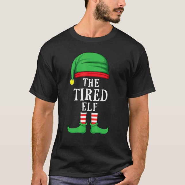 Camiseta La familia de Navidades de Elf Cansados celebra Na (Anverso)