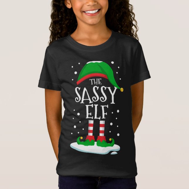 Camiseta La familia de Navidades Elf Sassy coincidiendo con (Anverso)