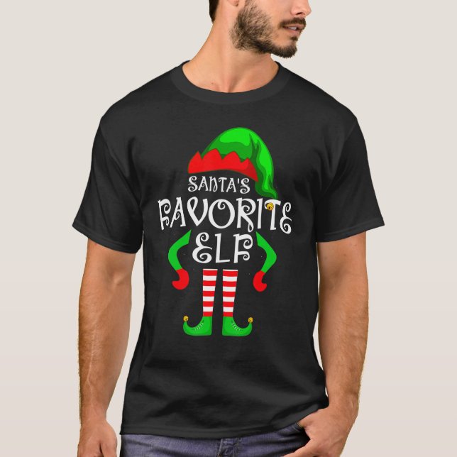 Camiseta La familia de Navidades elfos favoritos de Santa E (Anverso)