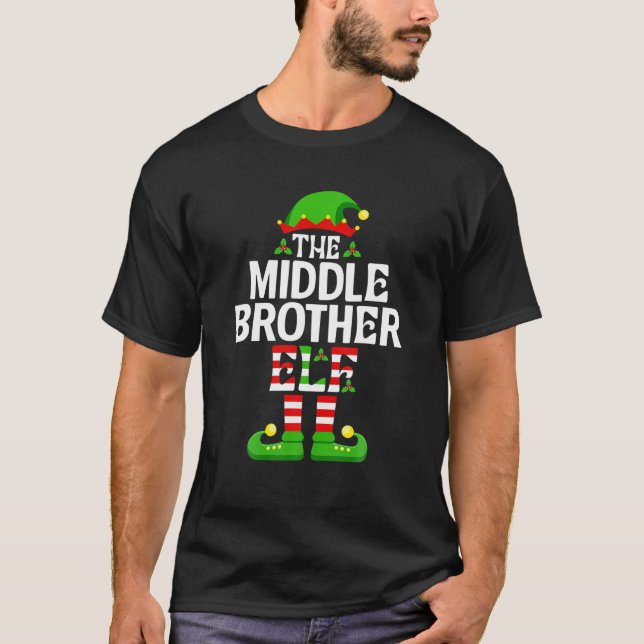 Camiseta La familia de Navidades graciosos del hermano medi (Anverso)