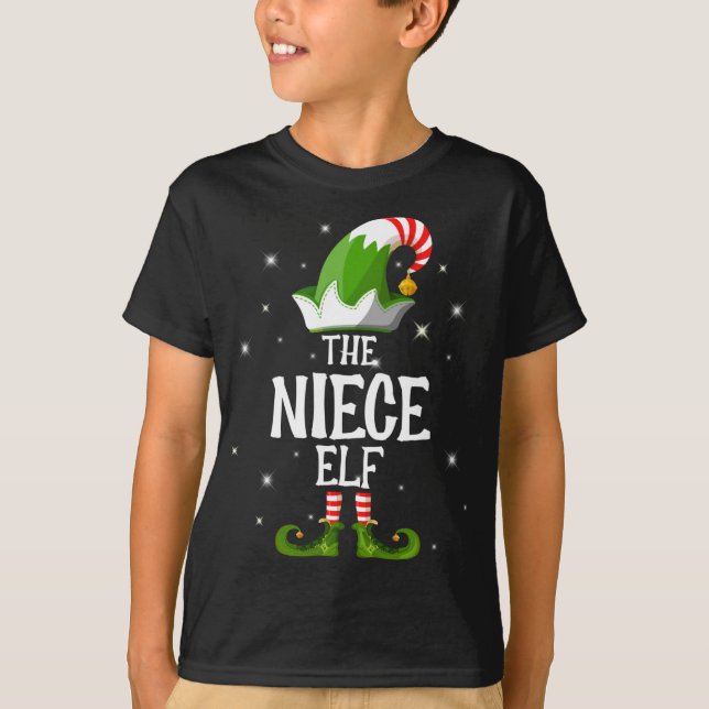 Camiseta La familia Elf de la sobrina Navidades coincidente (Anverso)