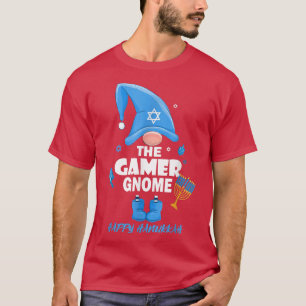 Camiseta La familia judía Gamer Gnome coincide con Hanuk fe