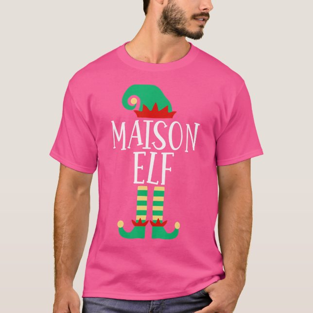 Camiseta La familia maison Elf iguala a Navidades pijamas (Anverso)