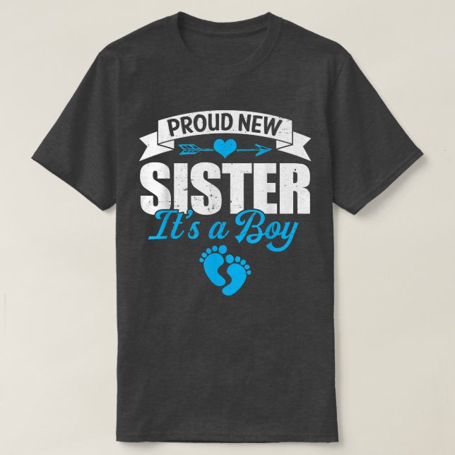 Camiseta La familia retro se enorgullece de ser nueva herma (Diseño del anverso)