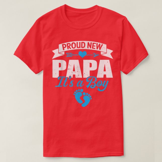 Camiseta La familia retro se enorgullece de ser nuevo papá (Diseño del anverso)
