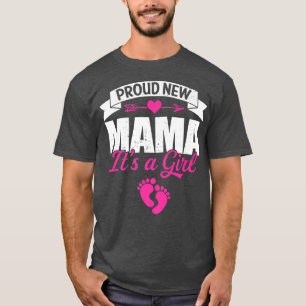 Camiseta La familia retro se enorgullece de su nueva mamá y