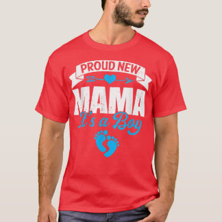 Camiseta La familia retro se enorgullece de su nueva mamá y