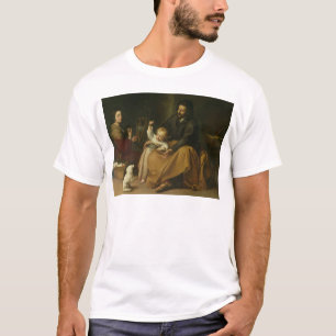 Camiseta La familia santa con el pequeño pájaro, c.1650