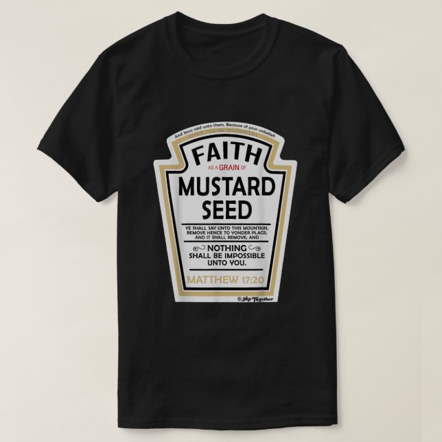 Camiseta La fe como grano de parodia cristiana de la Semill (Diseño del anverso)