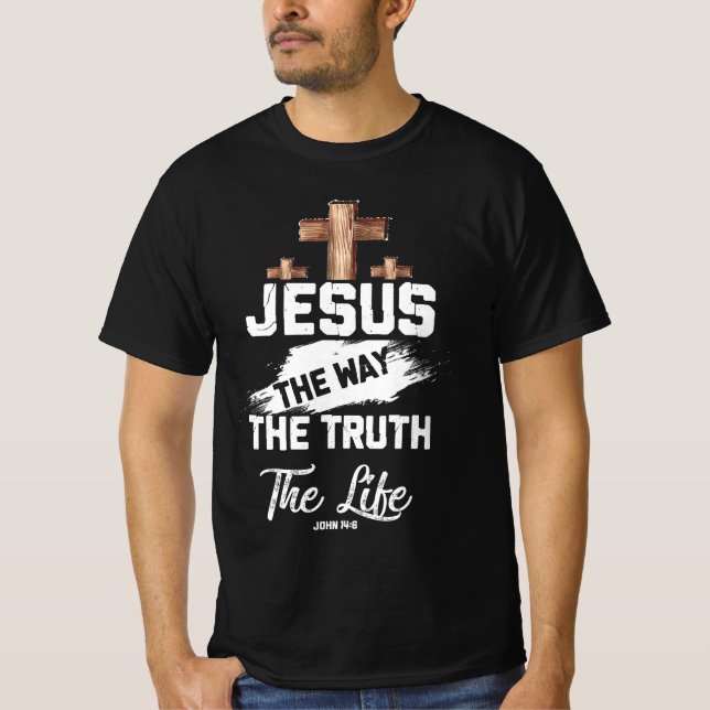 Camiseta La fe cristiana Jesús el camino de la vida de la v (Anverso)