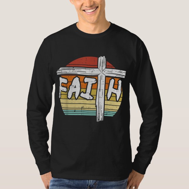 Camiseta La fe cruza el ocaso Dios religioso Jesús Cristian (Anverso)