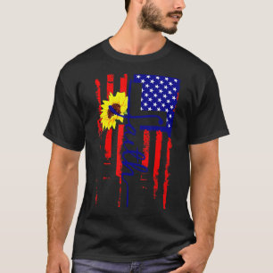 Camiseta La fe cruza la bandera estadounidense Cristo Jesús