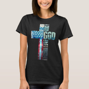 Camiseta La fe cruza la bandera estadounidense Cristo Jesús