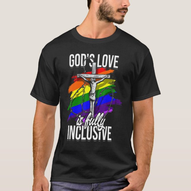 Camiseta La fe de Dios cruza el orgullo LGBT de los cristia (Anverso)