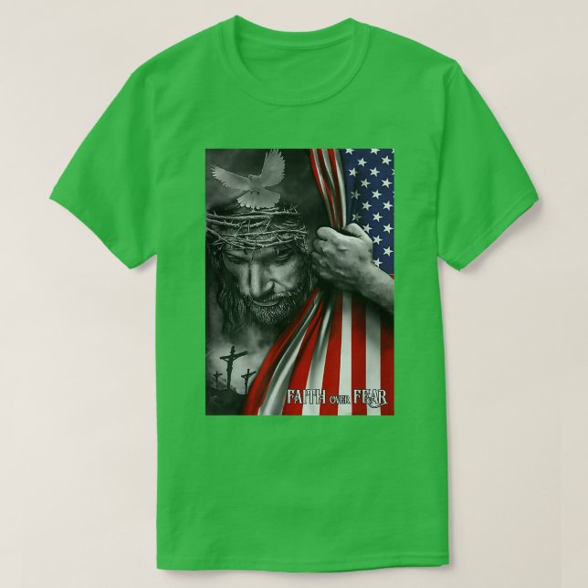 Camiseta La fe del caballo por el miedo Jesús Patriota de l (Diseño del anverso)