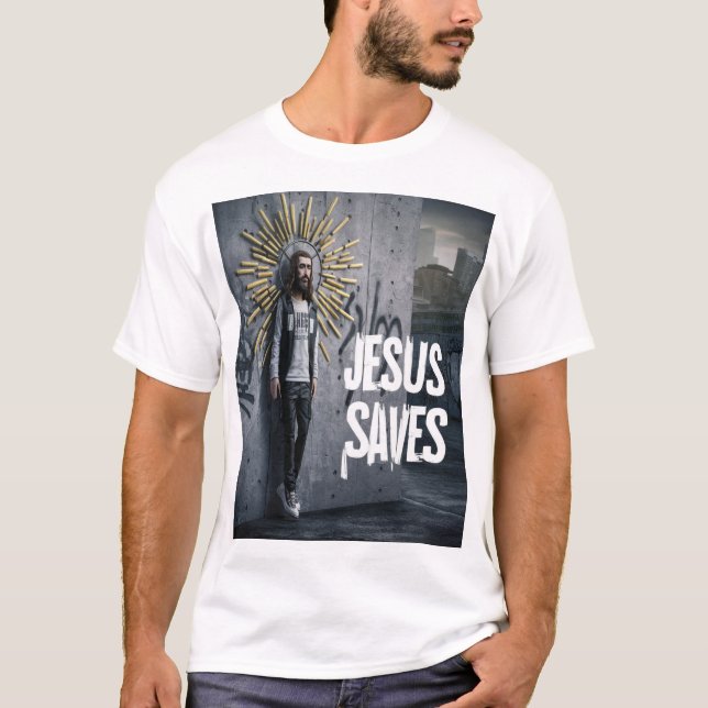 Camiseta La fe en acción: Jesús salva (Anverso)