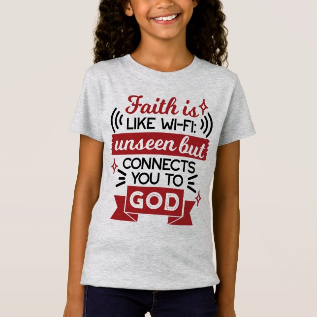 Camiseta La fe es como el Wi-Fi: invisible pero te conecta  (Anverso)