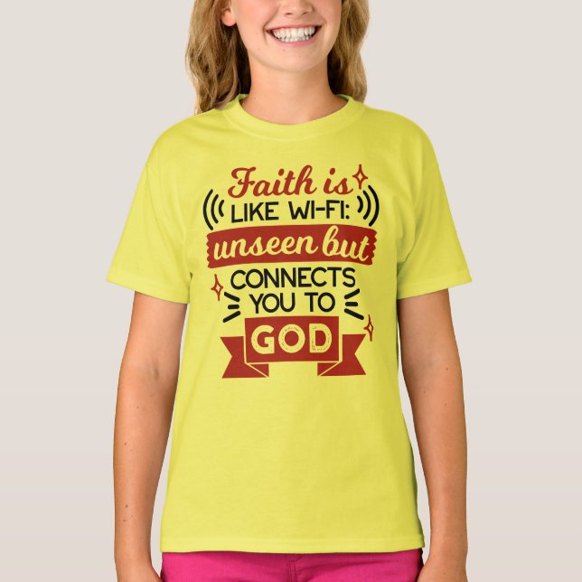 Camiseta La fe es como el Wi-Fi: invisible pero te conecta  (Anverso)