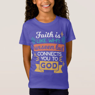 Camiseta La fe es como WiFi Arte divertido de citas cristia