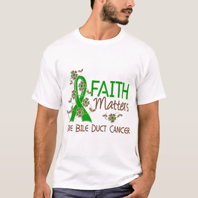 Camiseta La fe importa cáncer de 3 conductos biliares (Anverso)