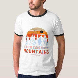 Camiseta La Fe Puede Mover Las Montañas Ringer Biblia Hombr
