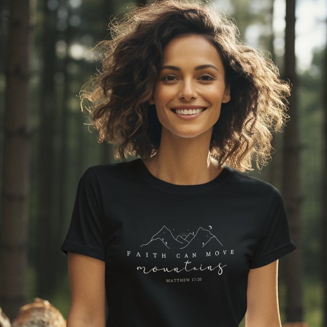 Camiseta La fe puede mover montañas (Share your faith with this stylish tee available in various styles and colors. )