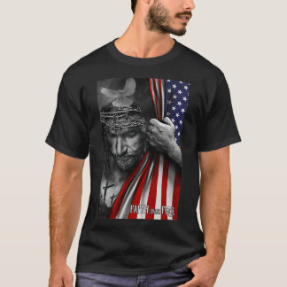 Camiseta La fe sobre el miedo, Jesús Patriota de la Bandera