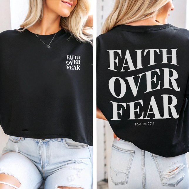 Camiseta La fe sobre el miedo | Salmo 27:1 Estética cristia (Subido por el creador)