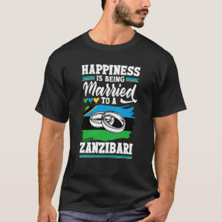 Camiseta La Felicidad De La Bandera De Zanzíbar Se Casa Con