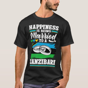 Camiseta La Felicidad De La Bandera De Zanzíbar Se Casa Con