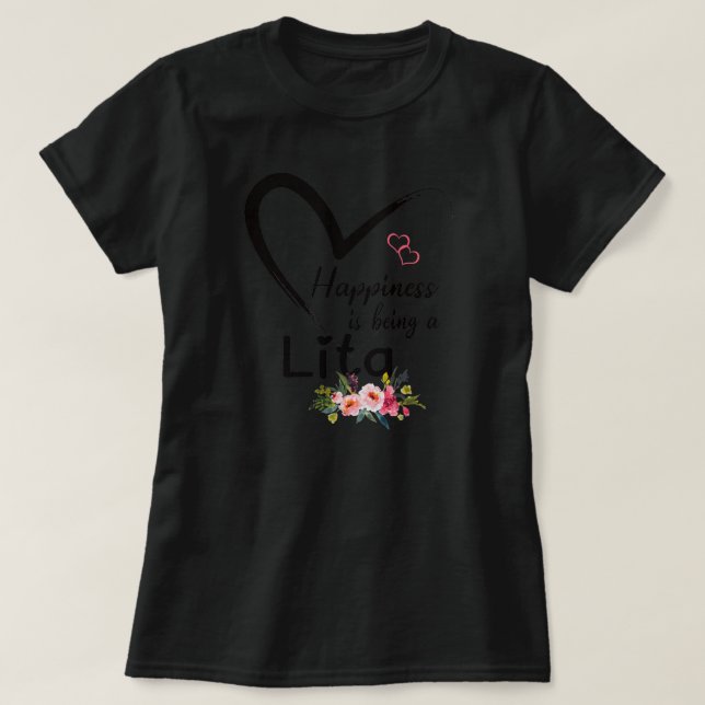 Camiseta La felicidad de las mujeres es ser arte de flores  (Diseño del anverso)