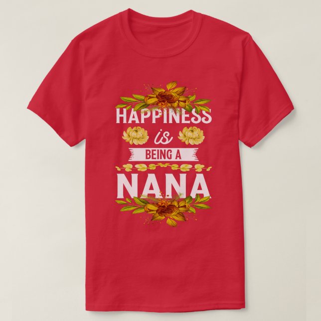 Camiseta La felicidad de las mujeres es ser una abuela de N (Diseño del anverso)