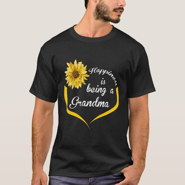 Camiseta La felicidad de regalo de la abuela es ser una abu (Anverso)