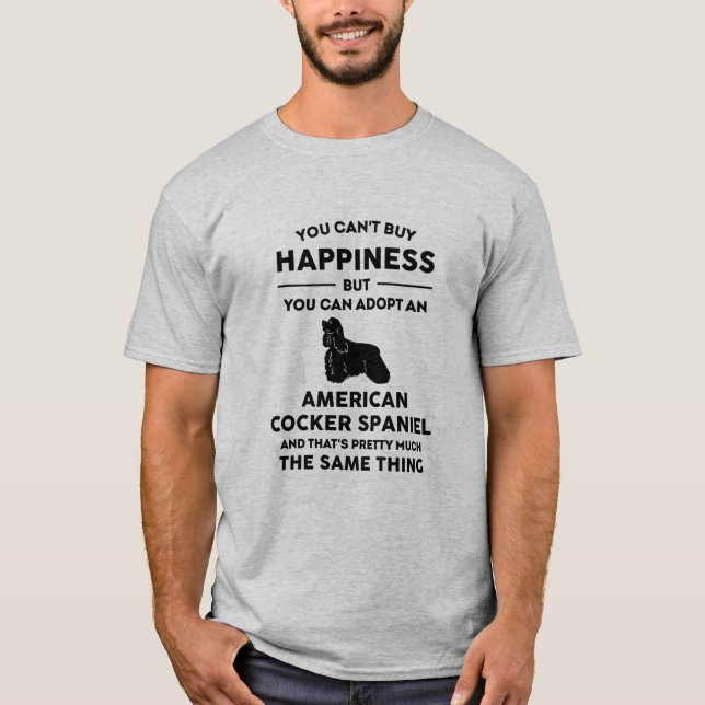 Camiseta La felicidad del Cocker español de Estados Unidos (Anverso)