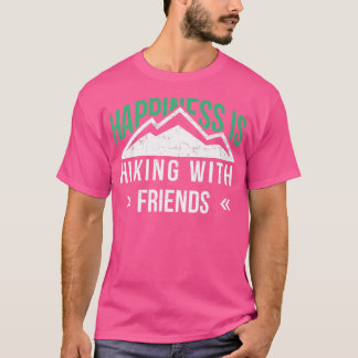 Camiseta La felicidad es caminar con amigos y un diseño mar
