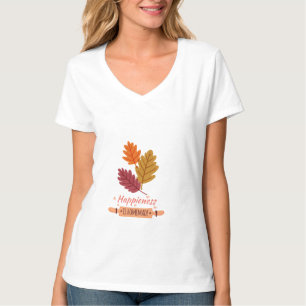 Camiseta la felicidad es casera diseño otoñal increíble
