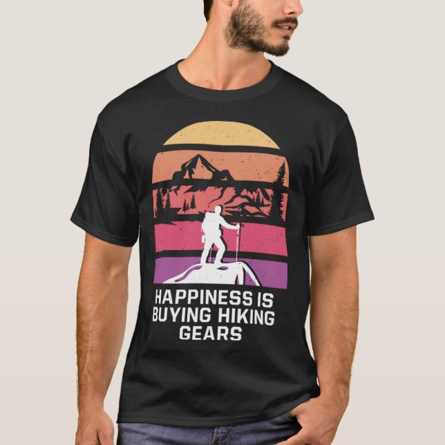 Camiseta La Felicidad Es Comprar Gases De Senderismo (Anverso)