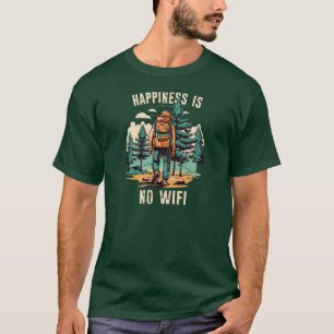 Camiseta La Felicidad Es Dejar Atrás el Wifi